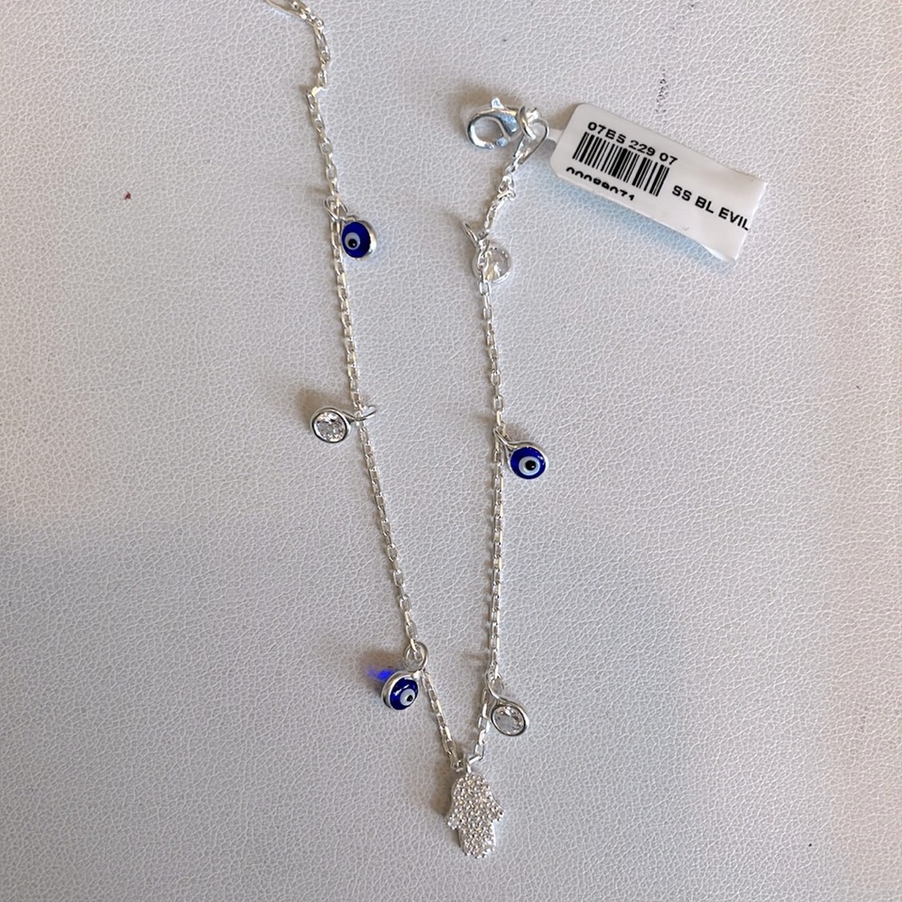 Sterling silver evil eye bracelet